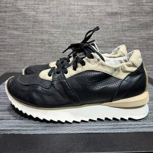 Andia Fora Ruffle SQ Sneakers Women 38 Black Cream Chunky Platform Leather Italy